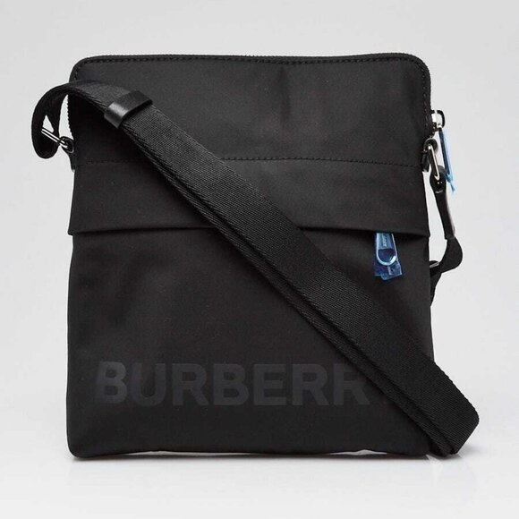 Burberry Black Nylon Logo Print Small Shoulder Bag - Picture 1 of 9